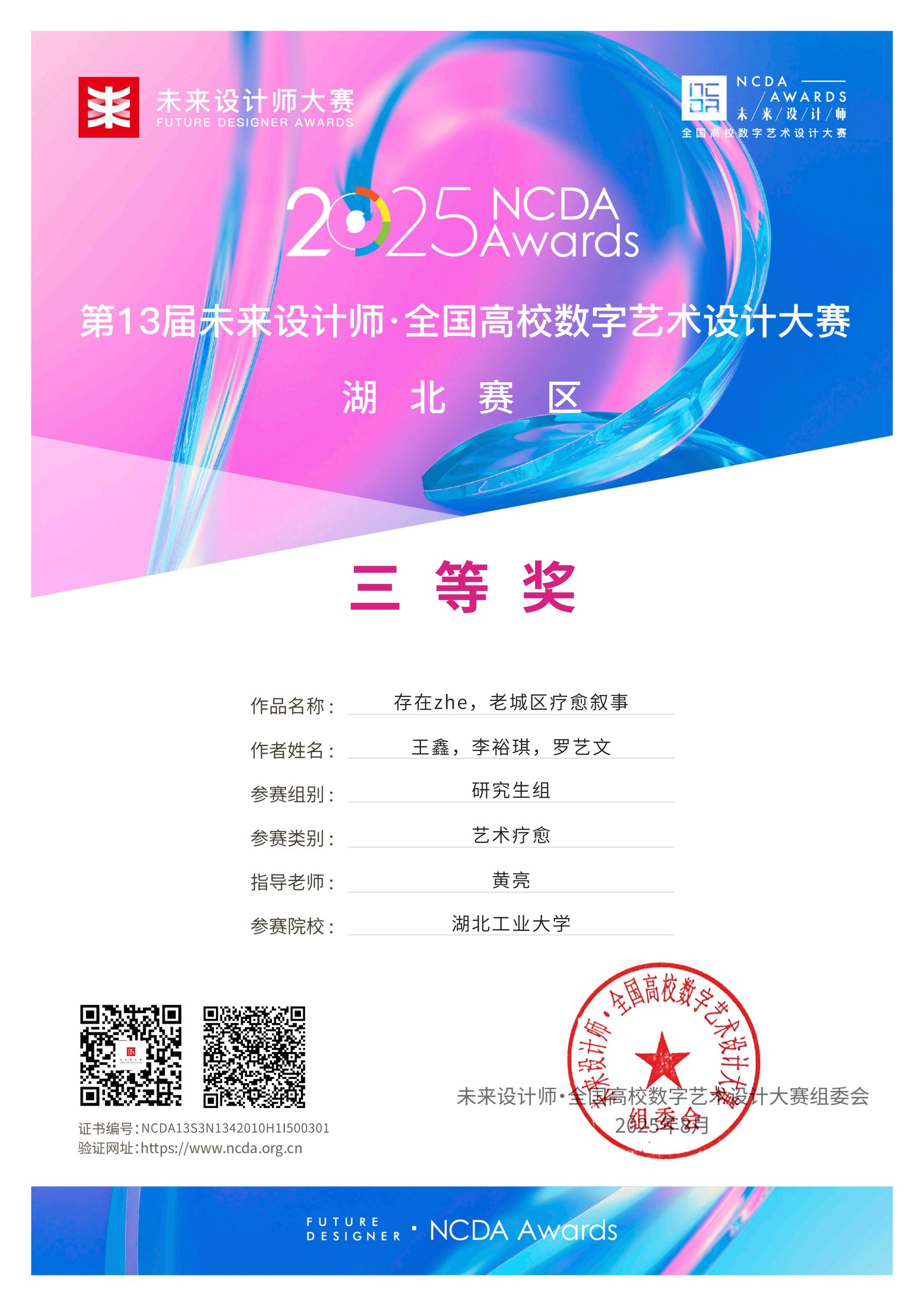 NCDA 设计竞赛奖项附录
