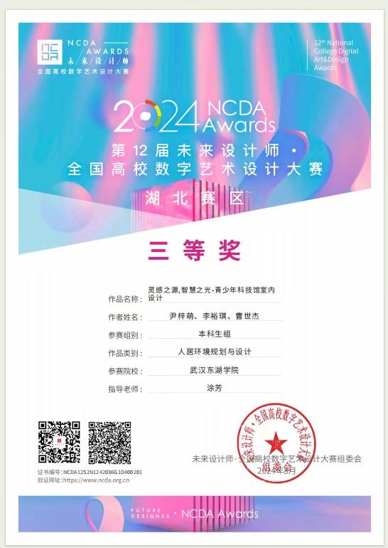 NCDA 设计竞赛证书